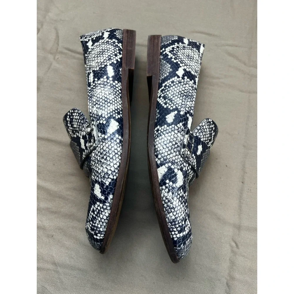 Madewell The Alex Loafer AE239 in Snake Embossed Leather Women's Size 7